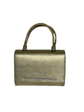 VTG Crown Lewis Metallic Bag 7”x5” Gold Hollywood Glam Old Money